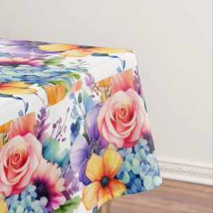 Chic Frühlingsfarben Blumen Floral Tischdecke