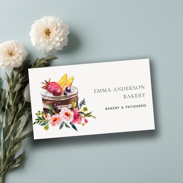 CHIC FRUIT FLORAL CAKE PATISSERIE CUPCAKE BAKERIE VISITENKARTE (Von Creator hochgeladen)