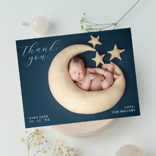 Chic Full Foto Baby Dusche Vielen Dank Postkarte