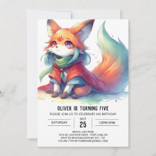 Chic Fun Fox Geburtstag Einladung
