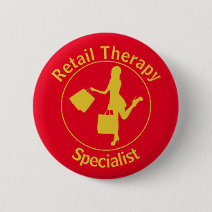 Chic Fun Golden 'Retail Therapist' Button