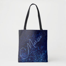 Chic Fun Personalisiert Blue Confetti Tasche
