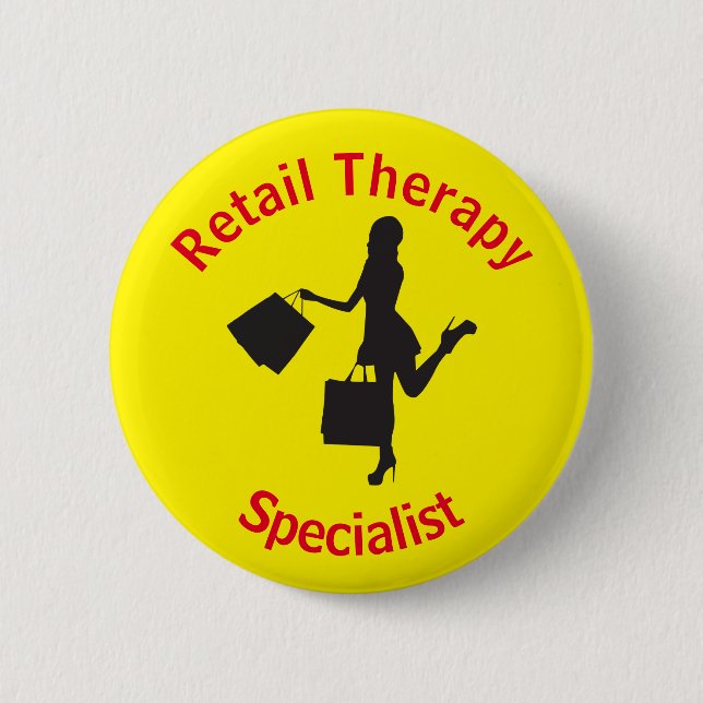 Chic Fun Retail Therapeutin Button (Vorderseite)