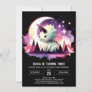 Chic Fun Triceratops Geburtstag Einladung