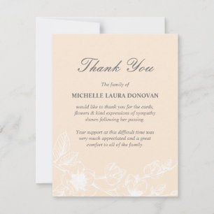 Chic Funérailles Photo Merci Noter Blush Magnolia