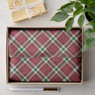 Chic funkelnder karierter Weihnachts- Seidenpapier