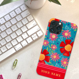 Chic für ihre rote Blume Muster Inspirivity Case-Mate iPhone Hülle