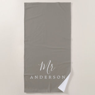 Chic Future Mr. Gray Monogram Strandtuch
