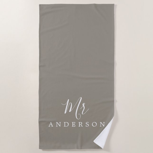 Chic Future Mr. Gray Monogram Strandtuch (Vorderseite)