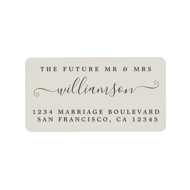 Chic Future Mr. Grey Wedding Rücksendeadresse Adressaufkleber (Vorne)