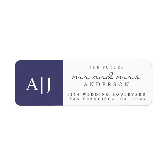 Chic Future Mr. Monogram Wedding Rücksendeadresse (Vorne)