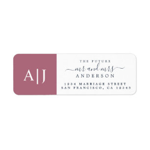 Chic Future Mr. Monogram Wedding Rücksendeadresse