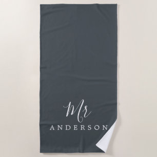 Chic Future Mr Off-Black Monogram Strandtuch
