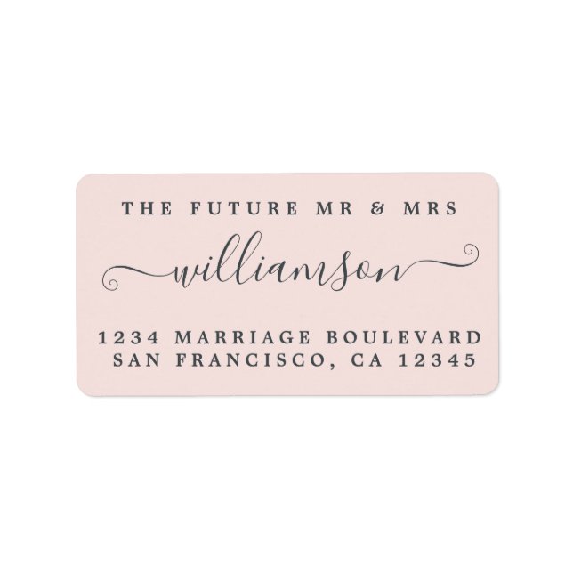 Chic Future Mr. Pink Wedding Rücksendeadresse Adressaufkleber (Vorne)