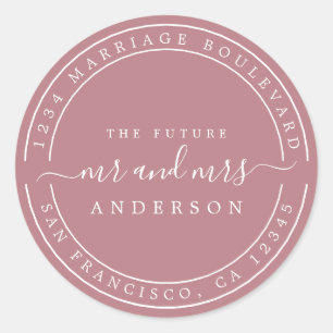 Chic Future Rücksendeadresse Dusty Rose Runder Aufkleber