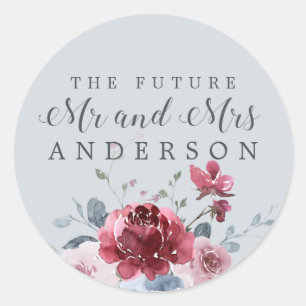 Chic Future Umschlag Aufkleber Burgundy Floral