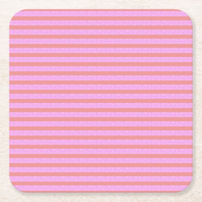 Chic Futuristic Geometric Stripes Pink Rechteckiger Pappuntersetzer (Vorderseite)