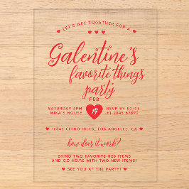 Chic Galentine's Favorite Things Party  Acryleinladungen