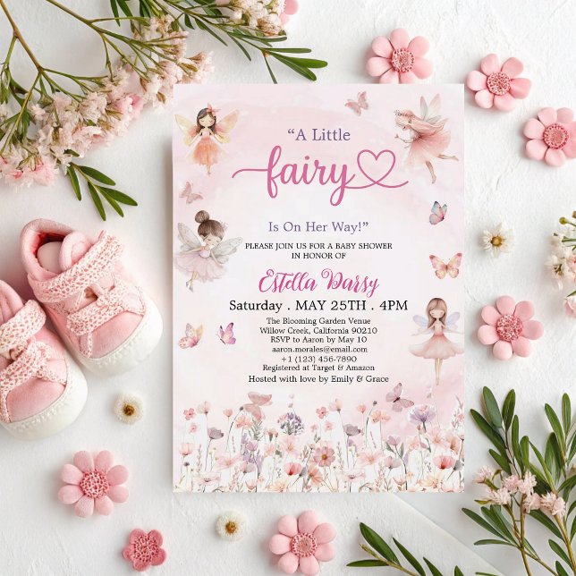 Chic Garden Floral Fairy Princess Girl Baby Dusche Einladung (Von Creator hochgeladen)
