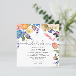 Chic Garden Flowers nuptiale douche Invitation
