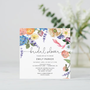 Chic Garden Flowers nuptiale douche Invitation