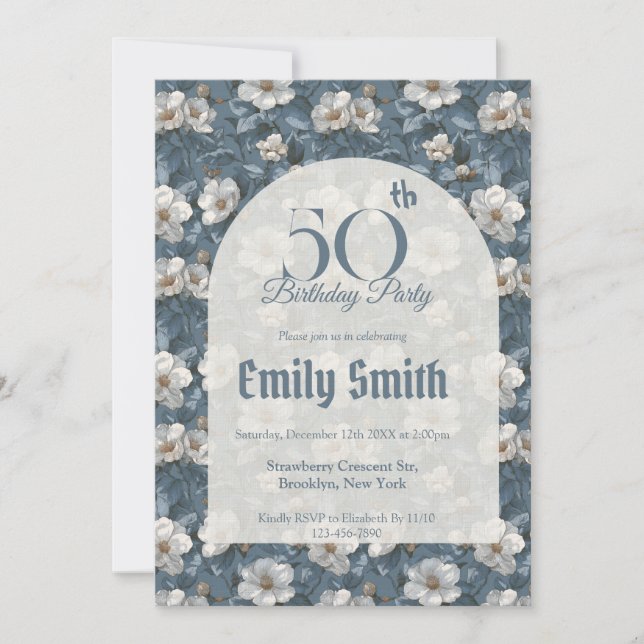 Chic Gardenias Inspired Romantic Party Einladung (Vorderseite)