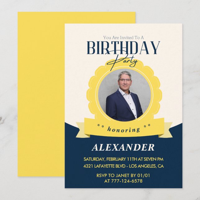 Chic Geburtstag 72. Geburtstag Einladung Modern (Vorne/Hinten)