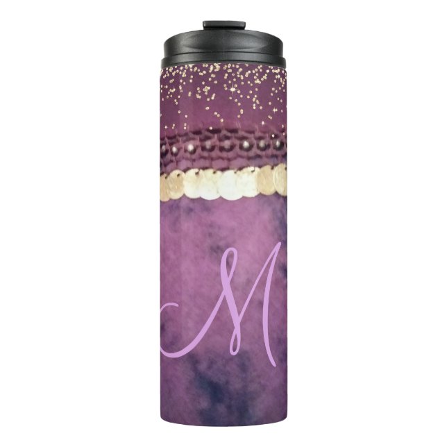 Chic Gefärbte Krawatte Monogram Sinti und Roma Sca Thermosbecher (Vorderseite)