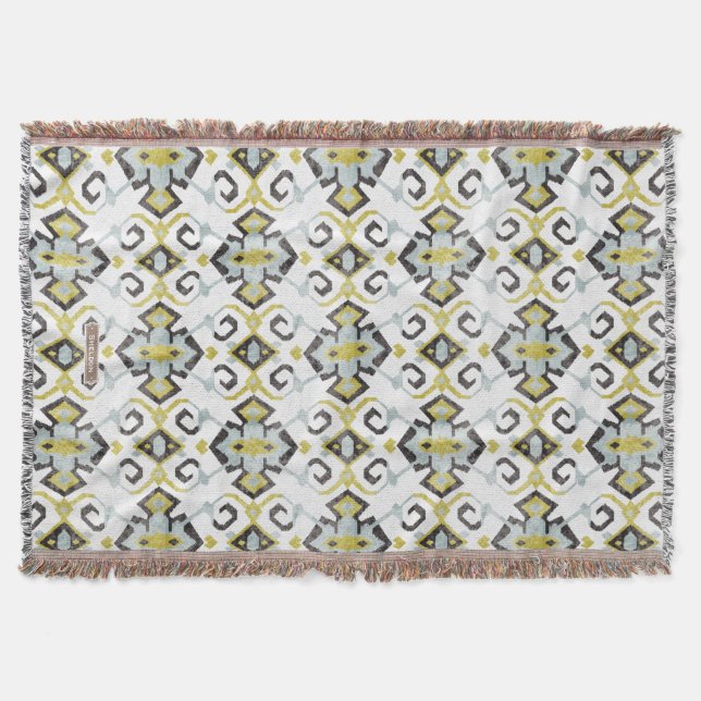 Chic-Gelb-Graukat-Stammmuster Decke (Vorderseite)