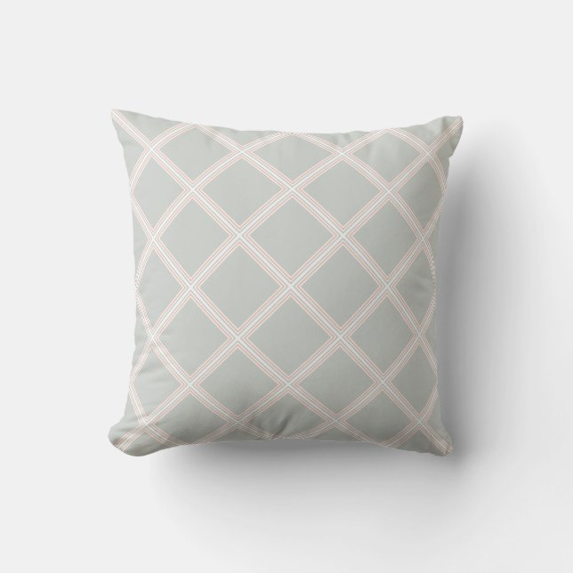Chic Geometric Designed Pastel Green Orange White Kissen (Vorderseite)