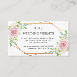 Chic Geometric Gold Foil Floral Wedding Begleitkarte