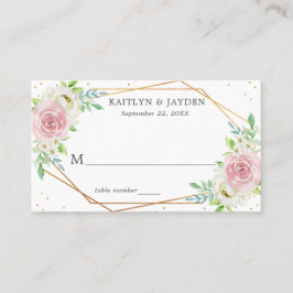 Chic Geometric Gold Foil Floral Wedding Platzkarte
