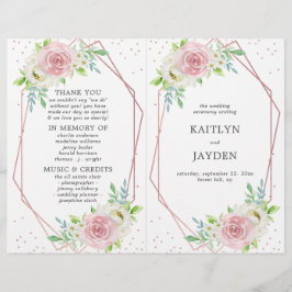 Chic Geometric Rose Gold Foil Floral Wedding