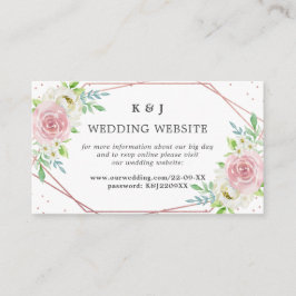 Chic Geometric Rose Gold Foil Floral Wedding Begleitkarte