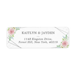 Chic Geometric Silver Foil Floral Wedding