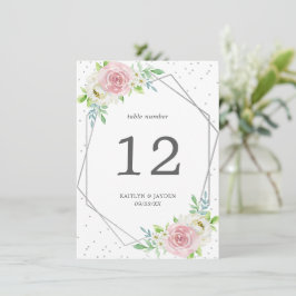 Chic Geometric Silver Foil Floral Wedding Einladung