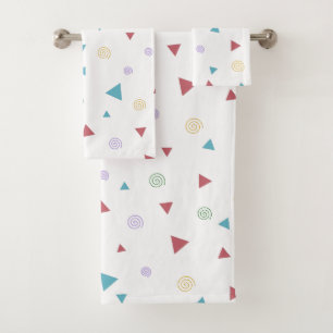 Chic Geometric Triangle und Wirbel Badhandtuch Set