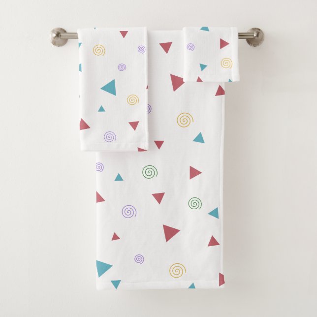 Chic Geometric Triangle und Wirbel Badhandtuch Set (Insitu)