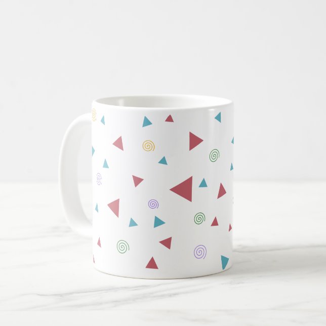 Chic Geometric Triangle und Wirbel Kaffeetasse (Vorderseite Links)