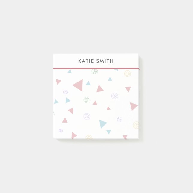 Chic Geometric Triangle und Wirbel Post-it Klebezettel (Vorderseite)