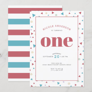 Chic Geometric Triangle und Wirbel zum ersten Gebu Einladung
