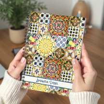 Chic geometrisch mediterrane orangefarbene Fliesen