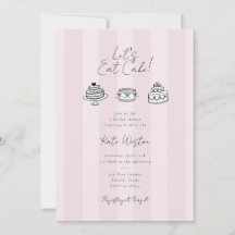 Chic gestreiftes Lasst uns Kuchen essen Rosa Braut