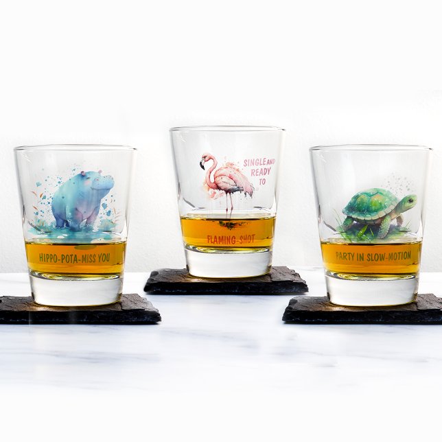 Chic Gift Watercolor Pink Flamingo- Shot Glas (Von Creator hochgeladen)