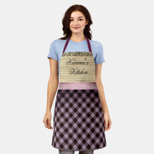 Chic Gingham Colorblock Schürze