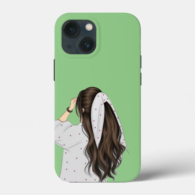Chic Girl Art mit weichem grünem Hintergrund Case  (Rückseite)