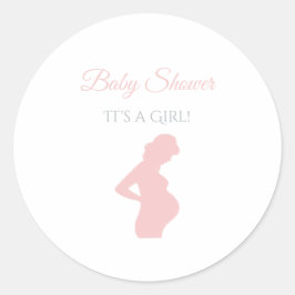 Chic Girl Baby Dusche Schwangere Frau Baby Bump Runder Aufkleber