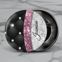 Chic Girl Imitate Silver Glitzer Schwarz Pink Mono