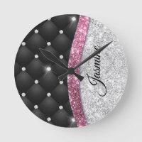 Chic Girl Imitate Silver Glitzer Schwarz Pink Mono