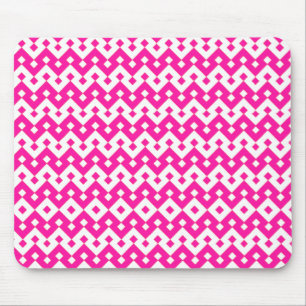 Chic Girlie Mousepad, Candy Pink Geometric Mousepad